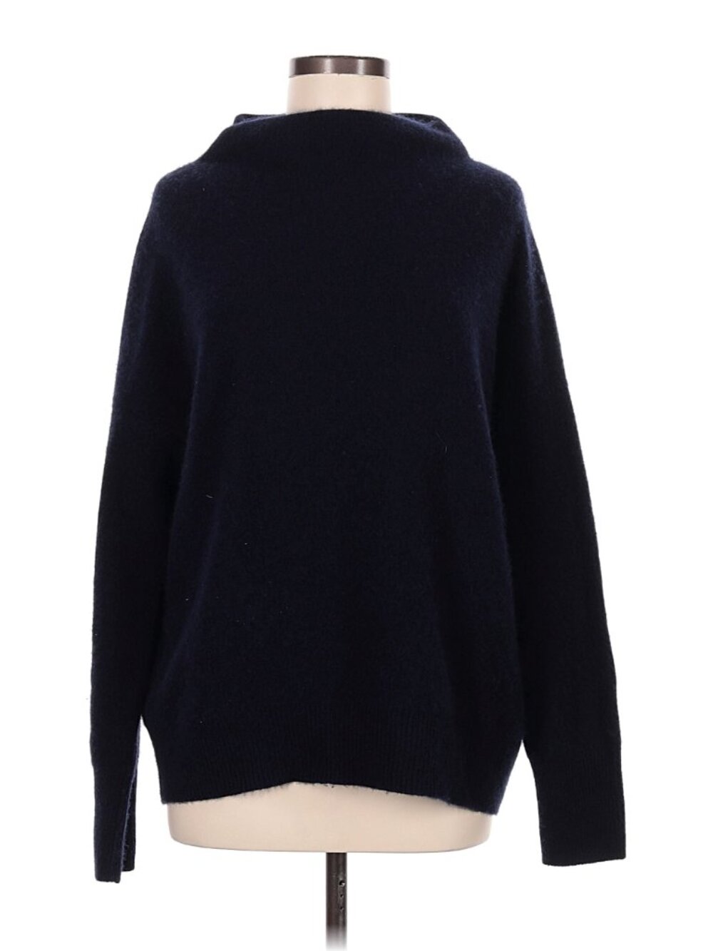 Vince 100% Cashmere Funnel Neck Sweater Navy Blue Size M Oversized Pullover